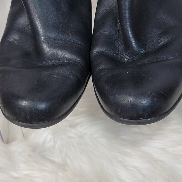 CLARKS Womens 9 Ingalls Dover Leather Black Heeled‎ Booties Comfort Ankle Boots - Picture 4 of 11